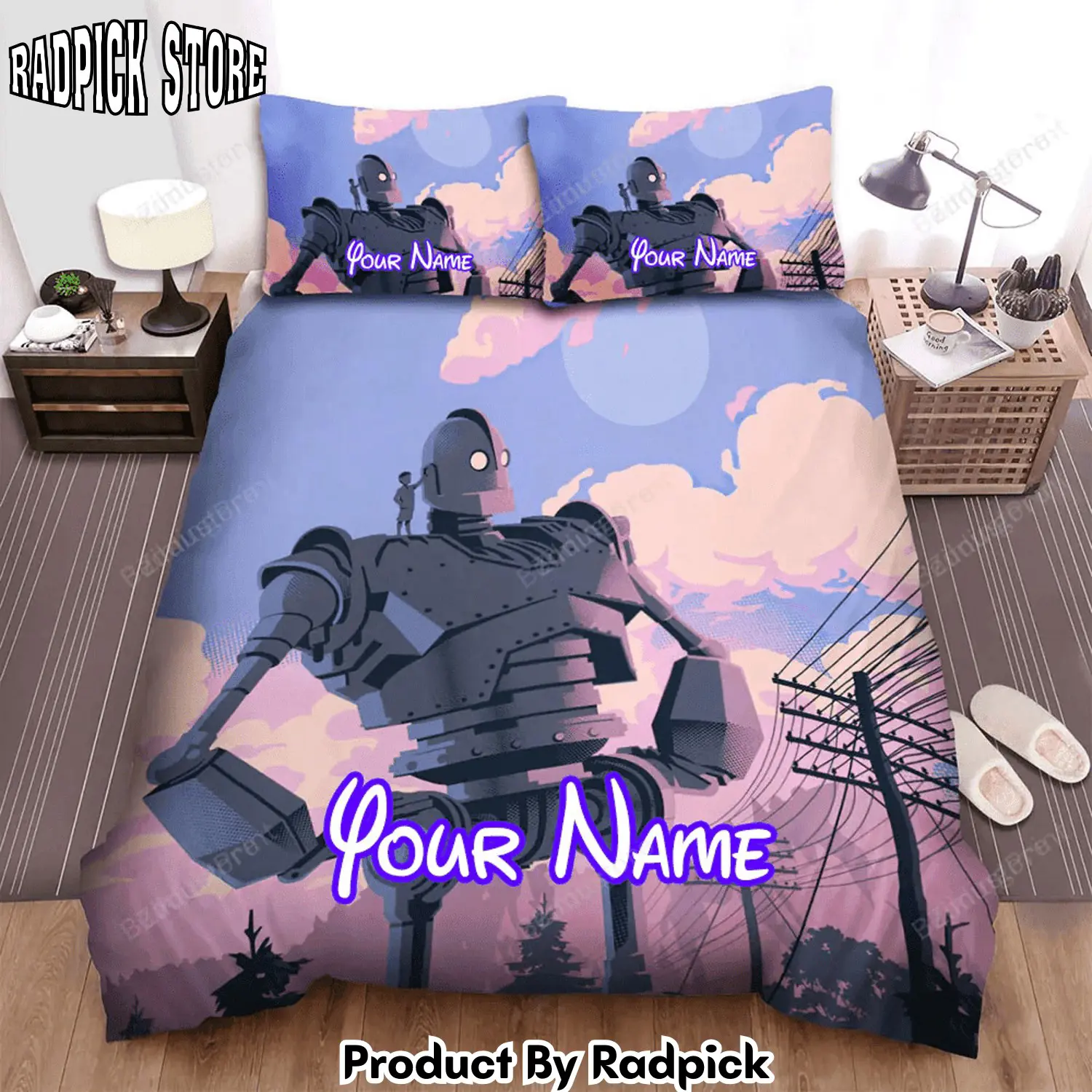Radpick the iron giant movie poster bed sheets duvet cover personalized name bedding sets rp3271211